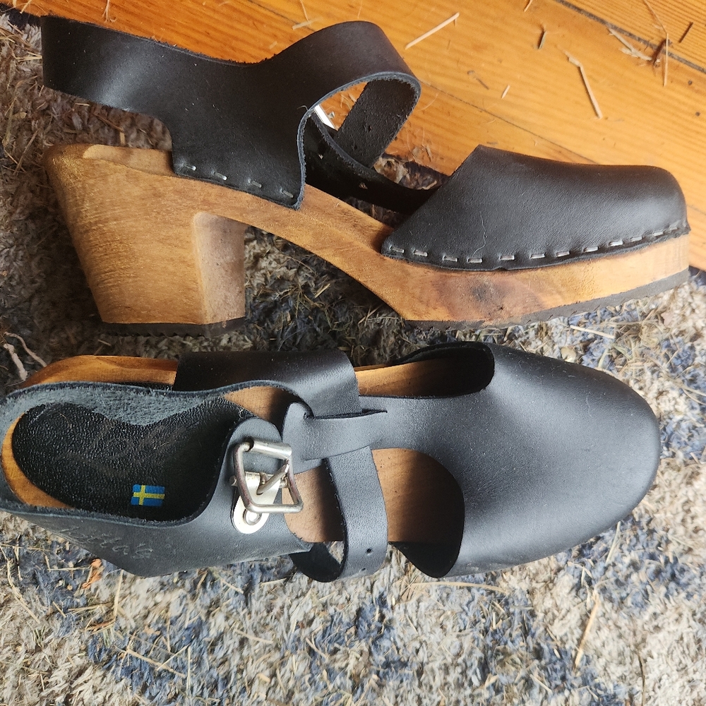 Lotta From Stockholm Black Leather Mules